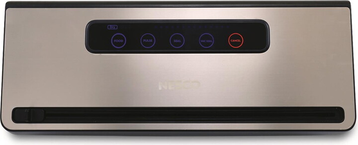 Nesco Vacuum Sealer Machine, One-Touch Automatic Food Sealer With Digital Control Panel, Pulse Mode, Built-In Roll Storage, For Bulk Food Storage & Freezer Meals, VS-101S