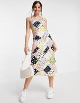 Thumbnail for your product : Influence cami strap midi dress with tie back in patchwork floral print