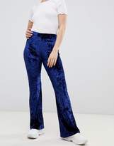 Thumbnail for your product : ASOS Design DESIGN flare pants in velvet-Navy