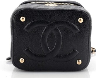 Chanel CC Top Handle Vanity Case with Chain Quilted Caviar Small - ShopStyle