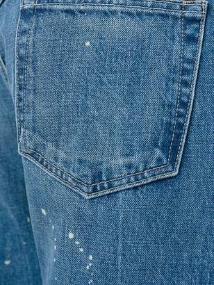 Helmut Lang paint splatter boyfriend jeans
