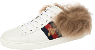 gucci white sneakers bee