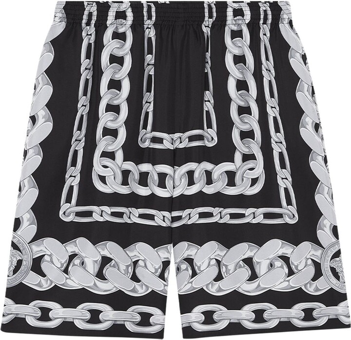 Versace Medusa Chain Silk Shorts