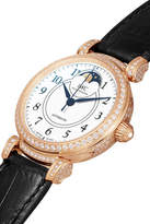 Thumbnail for your product : IWC SCHAFFHAUSEN - Da Vinci Automatic Moon Phase 36mm 18-karat Red Gold, Alligator And Diamond Watch - Rose gold