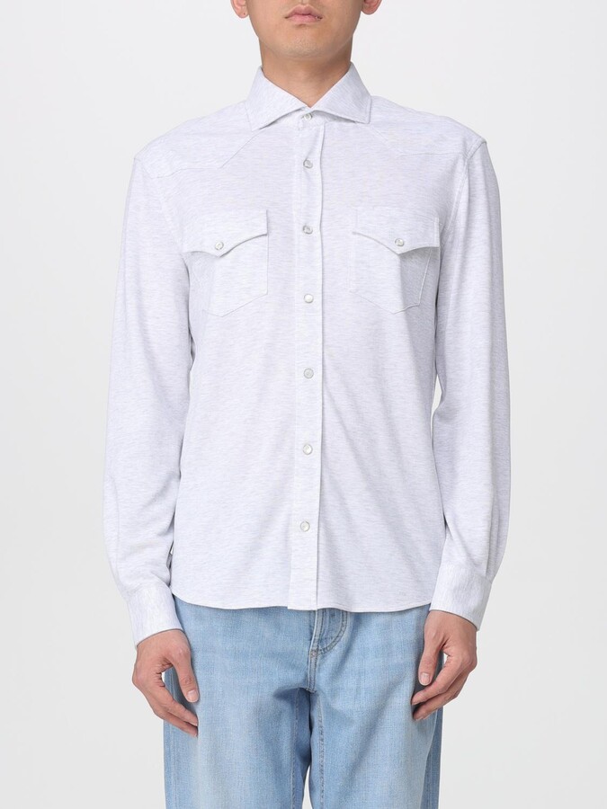 Brunello Cucinelli Shirt Men color Pearl