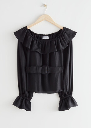 And other stories Belted Ruffle Top