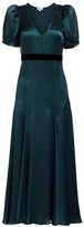 Thumbnail for your product : Black Iris The Daisy Puff-Sleeve Silk A-Line Midi Dress