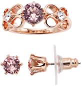 Thumbnail for your product : Brilliance+ Bella Uno Brilliance Floral Ring & Stud Earring Set with Swarovski Crystals