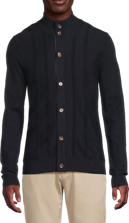 Bruno Magli Merino Wool Button-Front Sweater