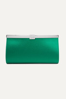 Thumbnail for your product : Christian Louboutin Palmette Embellished Satin Clutch - Green