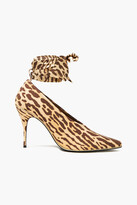 Thumbnail for your product : Zimmermann Lace-up leopard-print stretch-jersey pumps