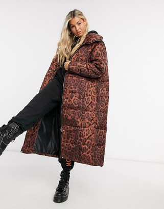 InWear Latisha long length padded coat in leopard print - ShopStyle