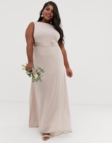 Thumbnail for your product : TFNC Plus Bridesmaid exclusive bow back maxi in mink
