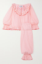 Thumbnail for your product : Rixo Bobbie Polka-dot Cotton-voile Pajama Set - Pink
