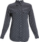 Thumbnail for your product : Equipment Dot-Print Button-Front Silk Slim Signature Shirt
