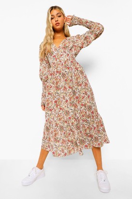 boohoo Tall Woven Paisley Floral Print Maxi Dress