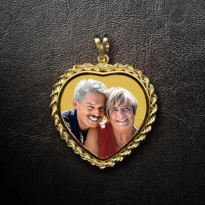 Etsy Photo Necklace, Photo Charm, Gold Charm, Gold Pendant, Custom Necklace, Personalized Jewelry, Gift For Her, Custom Jewelry, USA Made