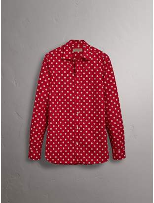 Burberry Polka-dot Cotton Flannel Shirt