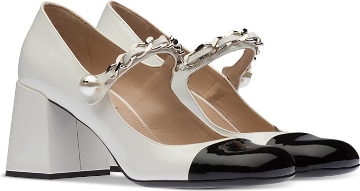 Block Heel Miu Miu Mary Jane Patent Pump Miu Miu Women's Cap