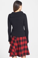 Thumbnail for your product : Pink Tartan Merino Wool Open Neck Sweater