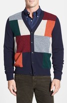 Thumbnail for your product : Brooks Brothers Standard Fit Colorblock Wool Patchwork Cardigan