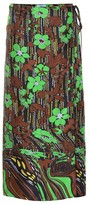 Thumbnail for your product : Prada Floral silk layered wrap skirt