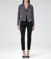 Thumbnail for your product : Reiss Bryony Suede Biker Jacket