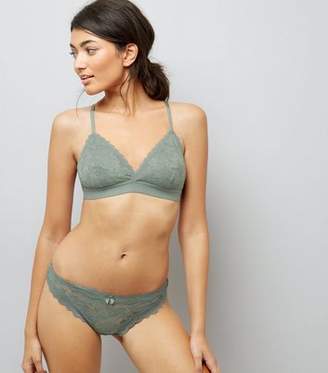 New Look Green Lace Trim Bralet