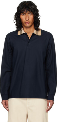 トップス XANDER ZHOU LONG SLEEVE POLO Xander Zhou Silver Metallic Long Sleeve Polo Xander Zhou