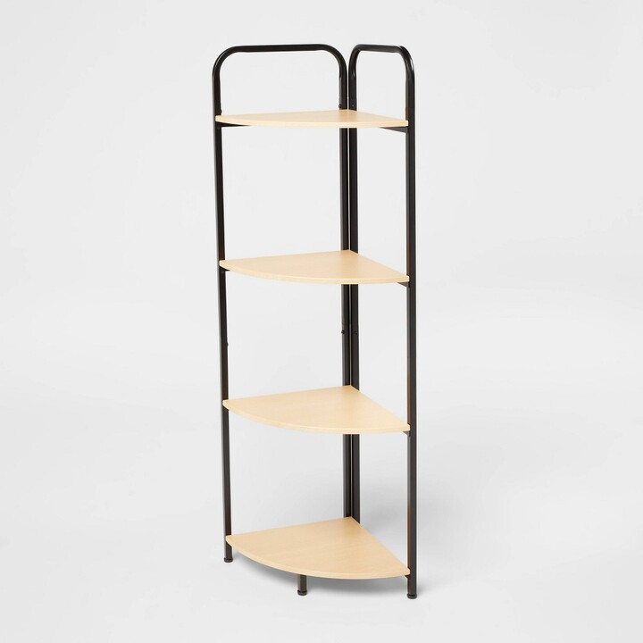 Corner Bath Wood Storage Tower Black Metal Brightroom™ ShopStyle