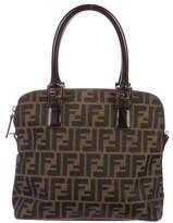 Thumbnail for your product : Fendi Leather-Trimmed Zucca Canvas Satchel
