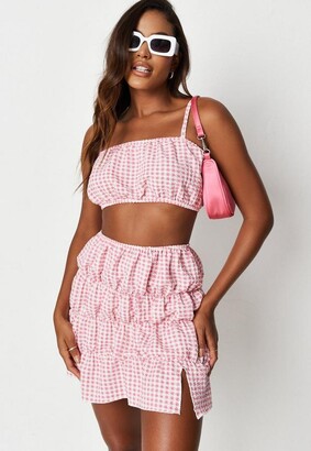 missguided pink skirt