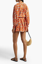 Thumbnail for your product : Alice + Olivia Lilian belted floral-print linen-blend gauze mini dress