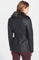Thumbnail for your product : Kensie Faux Fur Trim Faux Leather Moto Jacket (Online Only)