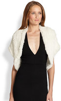 Thumbnail for your product : Alice + Olivia Warok Cropped Shirred-Fur Shrug