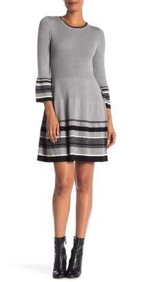 Eliza J Bell Sleeve Fit & Flare Sweater Dress