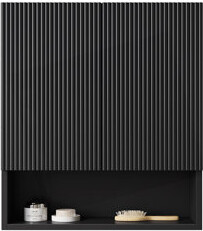 George Oliver Wall-Mounted Striped Bathroom Cabinet With Doors Over The Toilet Storage Cabinet