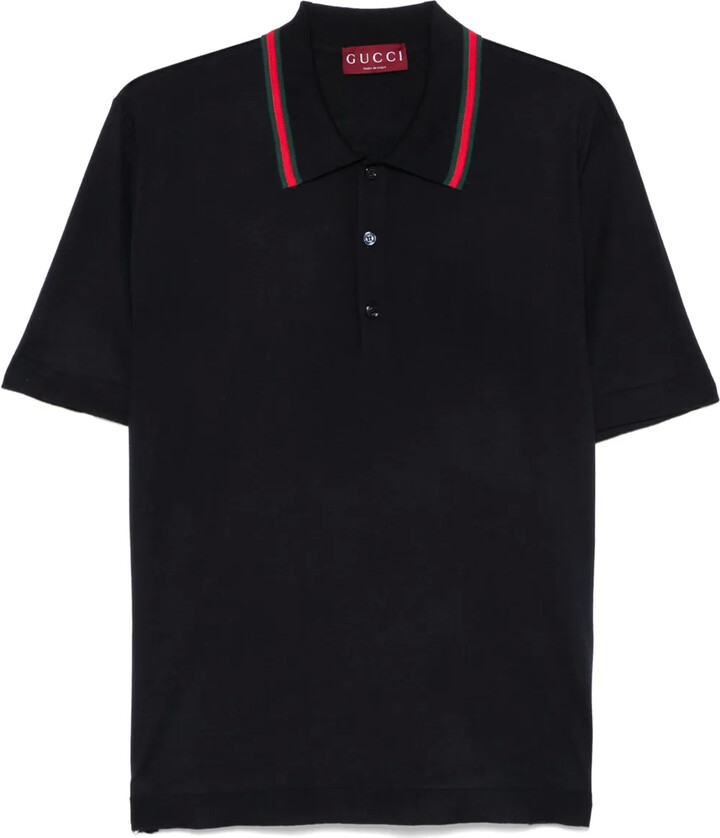 Gucci X Pablo Delcielo Cotton-blend Polo Shirt - Dark Navy - ShopStyle