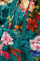Thumbnail for your product : Preen by Thornton Bregazzi Opal Ruched Floral-print Devoré-chiffon Midi Dress - Teal