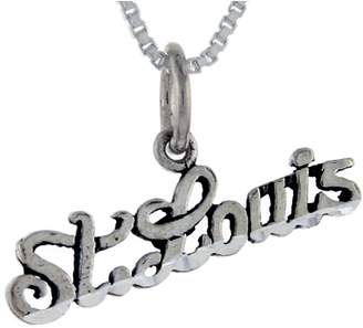 Sabrina Silver Sterling Silver Saint Louise Word Pendant, 1 inch wide