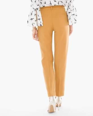 Rope Belt Tapered Ankle Pants