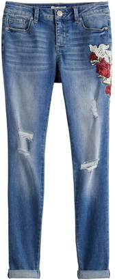 Mudd Girls 7-16 Embroidered Distressed Skinny Jeans