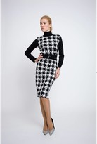 Thumbnail for your product : Rumour London Lina Houndstooth Merino Wool Knitted Dress