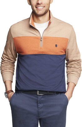 IZOD Men's Slim Fit Advantage Performance Quarter Zip Fleece Pullover Sweatshirt 