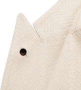 Thumbnail for your product : Lardini Slim-fit Double-breasted Cotton And Linen-blend Blazer - Neutrals