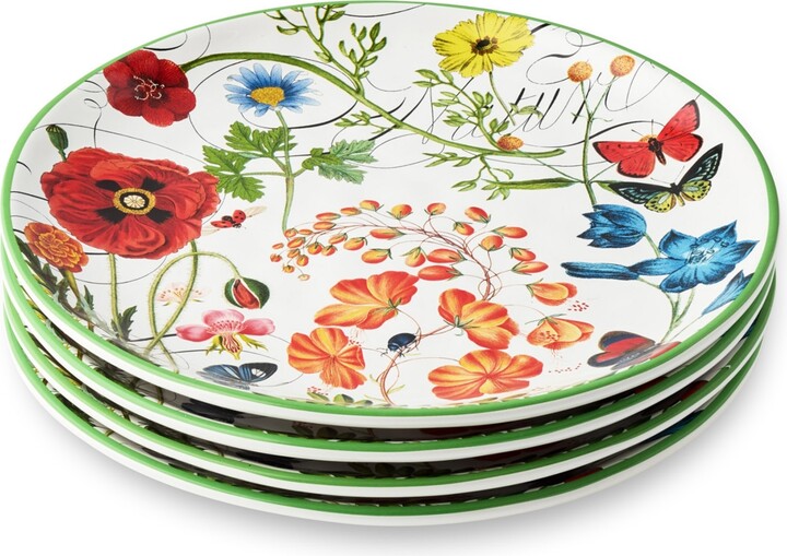 Certified International Greenhouse Dinner Plates, Set of 4, Service for 4