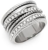 Thumbnail for your product : Saks Fifth Avenue Multi-Texture Bling Ring/Silvertone