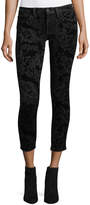 Thumbnail for your product : 7 For All Mankind Jen7 by Paisley-Print Velvet Ankle Skinny Pants