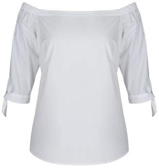City Chic Citychic Cold Shoulder Shirt - ivory