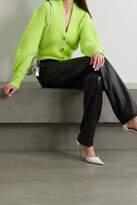 Thumbnail for your product : David Koma Cropped Crystal-embellished Ribbed-knit Cardigan